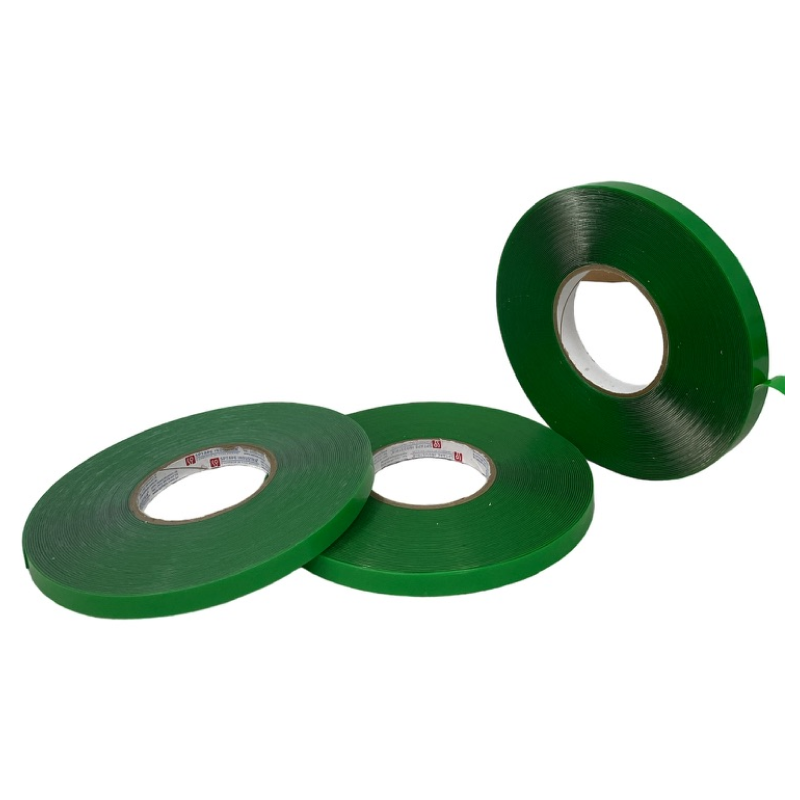 Fita Dupla Face de Massa Acrílica Transparente com Liner Verde7