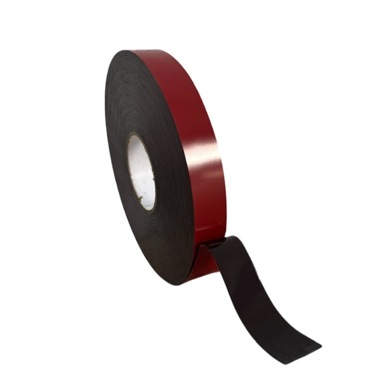 Fita Dupla Face Adesivo Acrílico Smoke com Liner Vermelho