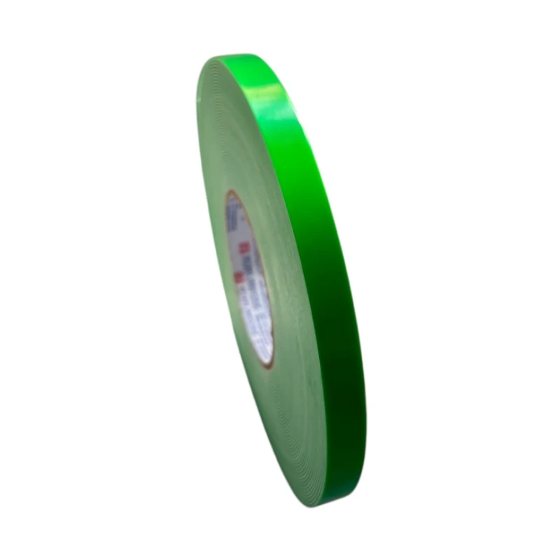 Fita Dupla Face Espuma Acrílica Branca/Liner Verde