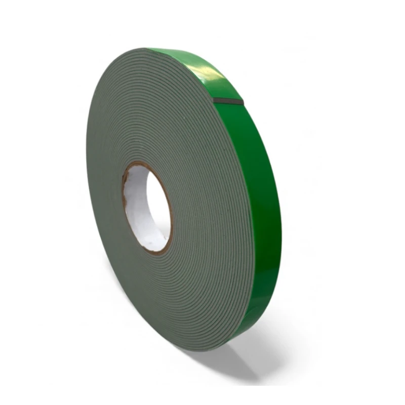 Fita Dupla Face Espuma Acrílica Cinza/Liner Verde